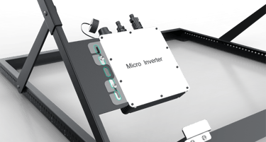 Versatile residential solar mounting system installed on a balcony, compatible with all inverters and panels, featuring adjus