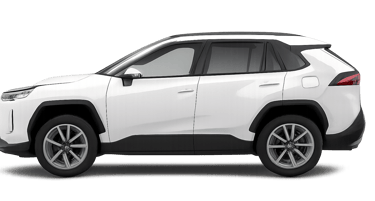 A white SUV car facing left.