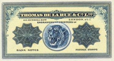 Thomas de la rue tiger test note
