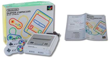  Console Super Famicom versão Japonês de 1990 com a caixa + manual