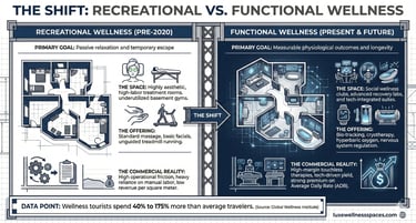 infographic of recreational vs functional spa wellness models
