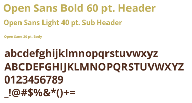 Open Sans font including letters, numbers, and special characters in uppercase and lowercase.