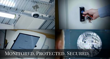 Advanced security monitoring system with CCTV and access control in secure warehouse facility
