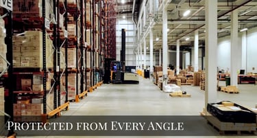 Low-intensity LED lighting system with UV protection in dark spirits storage warehouse