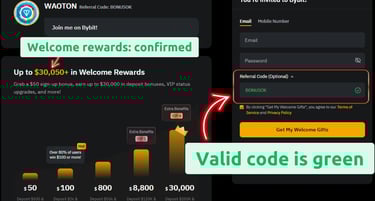 ByBit Welcome Bonus: use valid and active referral code BONUSOK