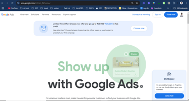 A webpage with Google ads visible, presenting a range of advertisements to capture the attention of 