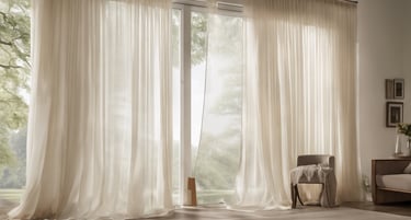 Smėlio spalvos dieninės užuolaidos