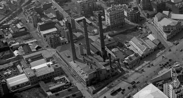 Vista aerea de la Central Eléctrica Española del Poble Nou La Canadenca