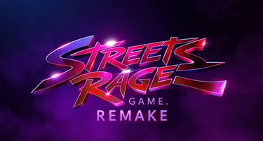 neon logo for the game streets of rage remake