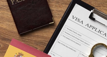  passport on a table with a golden visa application for greece 