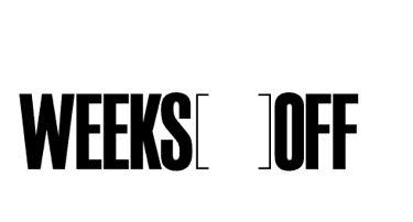 a black and white photo of a white wall with the words'weeks off off