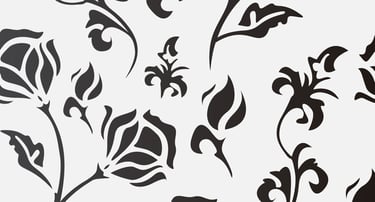 black and white drawing of flowers