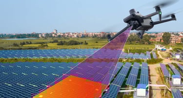 Termal drone ile güneş paneli denetimi.