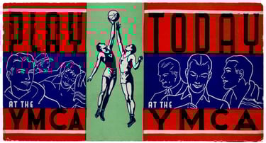 Early Rare Basketball Ink Blotter YMCA Great Design