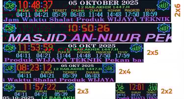 Pembuat jam sholat running teks 2 baris