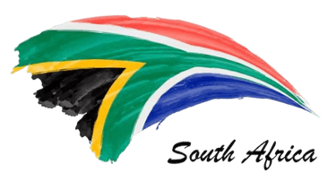 South Africa bespoke logo with flag