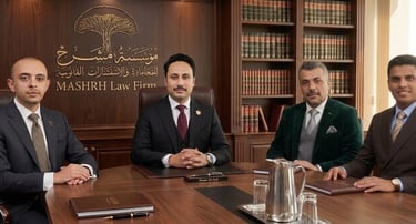 Abdulkareem Mashrah and the senior legal team of Mashrah Law Firm in Sana'a, Yemen – Leading corpora