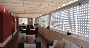 Cerramiento Veranda en terraza ático con Cortinas de cristal Plegables.