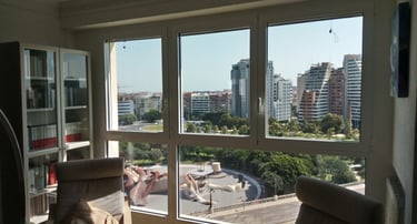 Ventanas y fijo con vistas al parque.