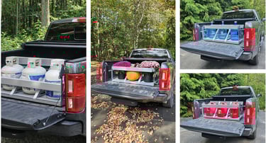 propane tank hauling, portable propane tank hauling, gasoline hauling holder for truck