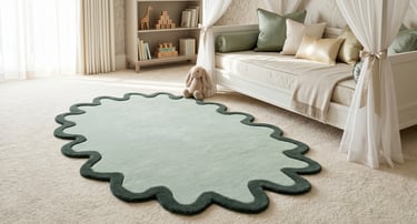 Shreempex Rugs for Kids - Premium hand-tufted modern wavy ripple rug showcased in kids room