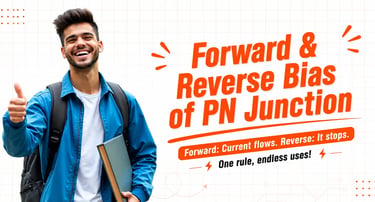 Learn Forward and Reverse Bias of PN Junction with diode current flow, depletion region, diode equat