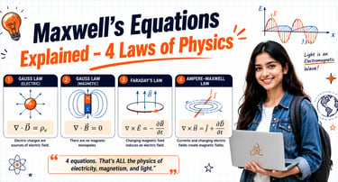 Maxwell's Equations explained with Gauss, Faraday and Ampere-Maxwell laws in electromagnetics