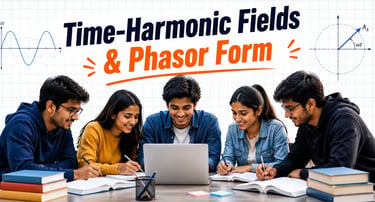 Time Harmonic Fields and Phasor Form explained with jomega notation and Maxwell equations in electro
