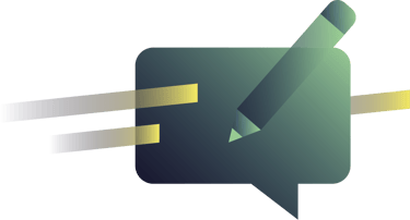 Speech bubble icon with pencil representing blog content