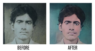 High-resolution restored image of a sepia-toned portrait