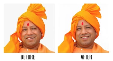 Expert restoring a damaged photo using advanced digital techniques