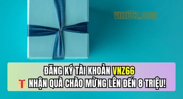 Người chơi nhận khuyến mãi khi đăng ký tài khoản mới tại nhà cái VNZ66