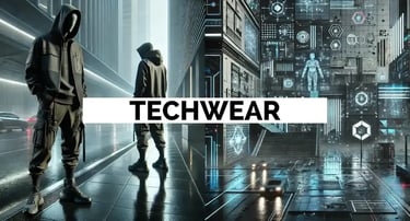 Hombre y espacio urbano con estética Techwear