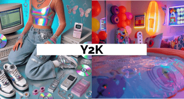Chica y habitación con estética Y2K