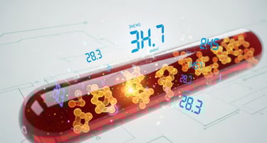 test-tube-of-human-blood-with-glowing-protein-molecules