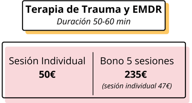 Información del precio y duración de terapia psicológica de trauma y EMDR