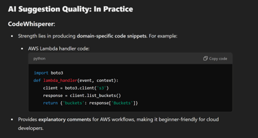AI Suggestion Quality: In Practice