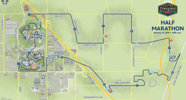 2024 runDisney Disneyland Half Marathon Course Map