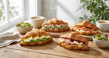 Best croissant sandwich combinations with egg, turkey, chicken, and salmon on fresh croissant bread