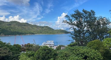 blue sky and sea view in a sunny day