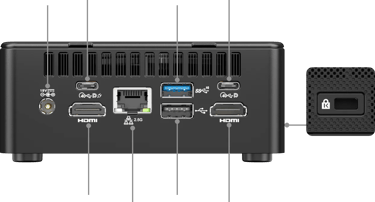 Geekom IT 15 Ulta 9 285H - Back Connectivity