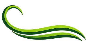 Green wave‑style ComeBeWell logo mark