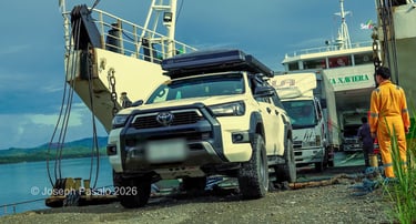 Unloading cars in Dinagat Island