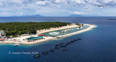 Aerial view of Man made lagoon in Masbate