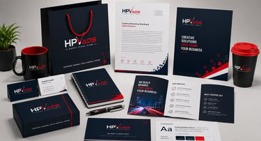 Brand design services in Theni by HPV Ads including logo design, brand identity & creative brandin