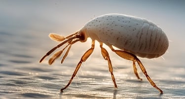 Un acaro agrandado que pudiera estar en tu colchón sucio 