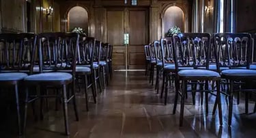 interior view of the ceremony room at Burgh House Hampstead