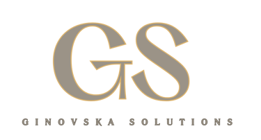 Gray and gold logo saying GS Ginovska Solutions a