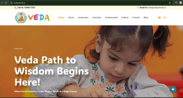 School website for Veda School in Vijayawada designed by Suvarna Visions