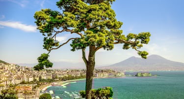 vista da praia de Nápoles